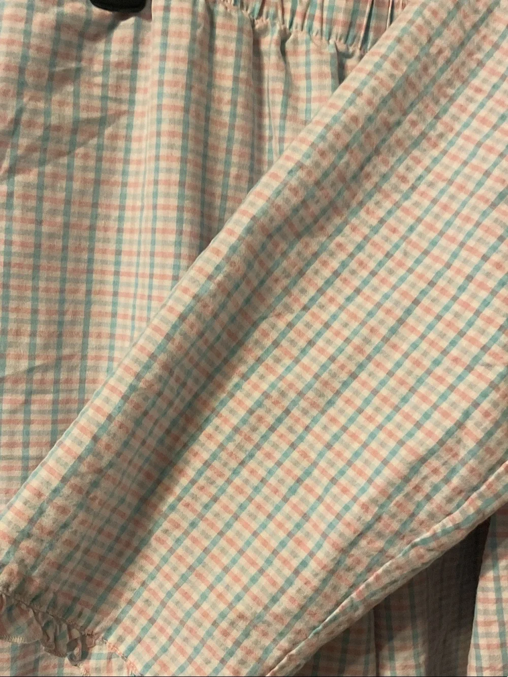 Classic Cotton tog shop.vintage checked Pajama Set with Ruffle Trim - size XLP - Picture 2 of 5
